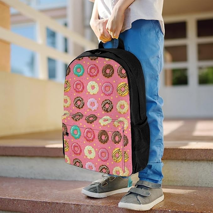 Casual Daypack Cute Pink Doughnut Donut Trekking Travel Hiking with Climbing Shoulder Bag, Shoulder Book Bags