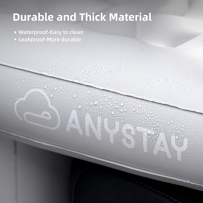 Car Back Seat Air Mattress - Universal Fit SUV/Sedan, Inflatable Camping Mattress with Built-in Pump & Air Support Column, Portable True Flat Gap-Filling Car Bed for Sleeping Roadtrip Travel