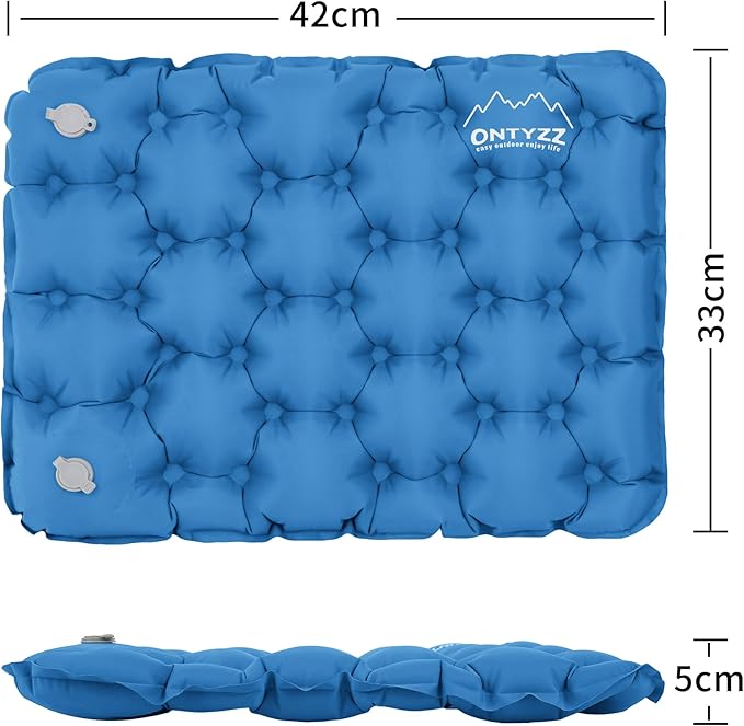 ONTYZZ Inflatable Seat Cushion Lightweight Stadium Seat Pad Travel Air Seat Cushion for Hiking Office Airplane Stadium Car