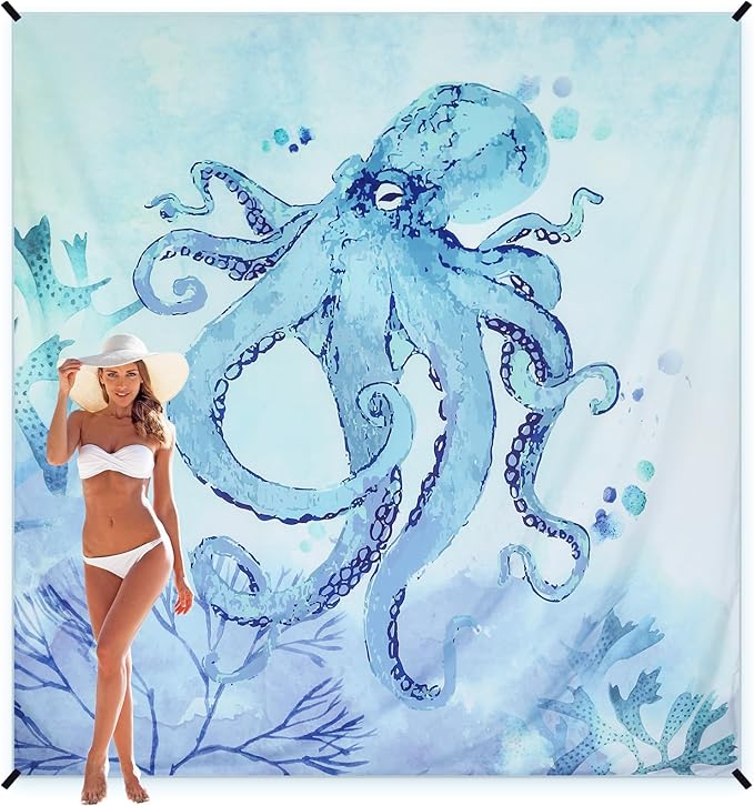 Beach Blanket, Sandproof Beach Mat, Waterproof Quick Drying Lightweight Outdoor Aztec Picnic Mat 79" X 83"/120"x108" for 2-8 Adults for Travel, Camping, Hiking