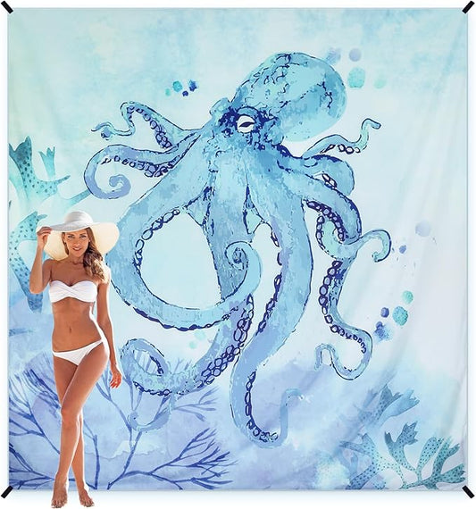 Beach Blanket, Sandproof Beach Mat, Waterproof Quick Drying Lightweight Outdoor Aztec Picnic Mat 79" X 83"/120"x108" for 2-8 Adults for Travel, Camping, Hiking