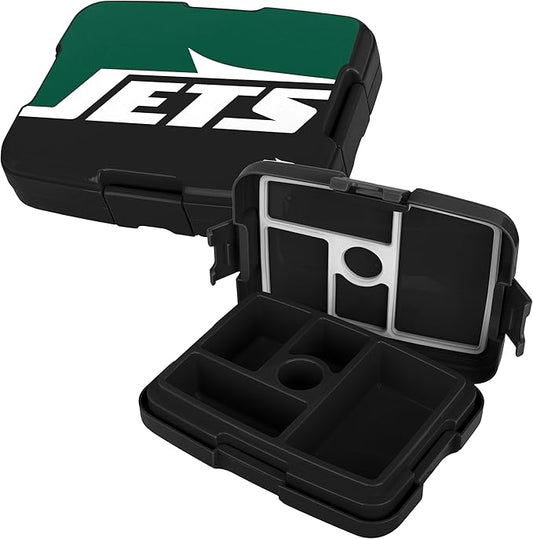 FOCO NFL Unisex-Adult Officially Licensed 2-Tone Big Logo Team Color Football Leak Proof 5 Compartment Bento Lunch Box - New York Jets