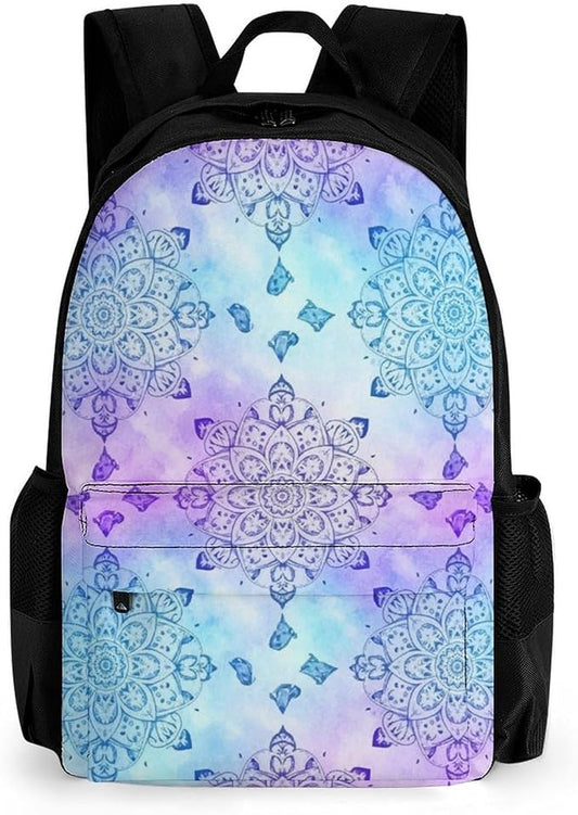 Backpack Lightweight Anti-Theft Multipurpose Geometric Mandala Pattern Shoulder Bag Large Capacity Travel Hiking Backpack With Padded Straps