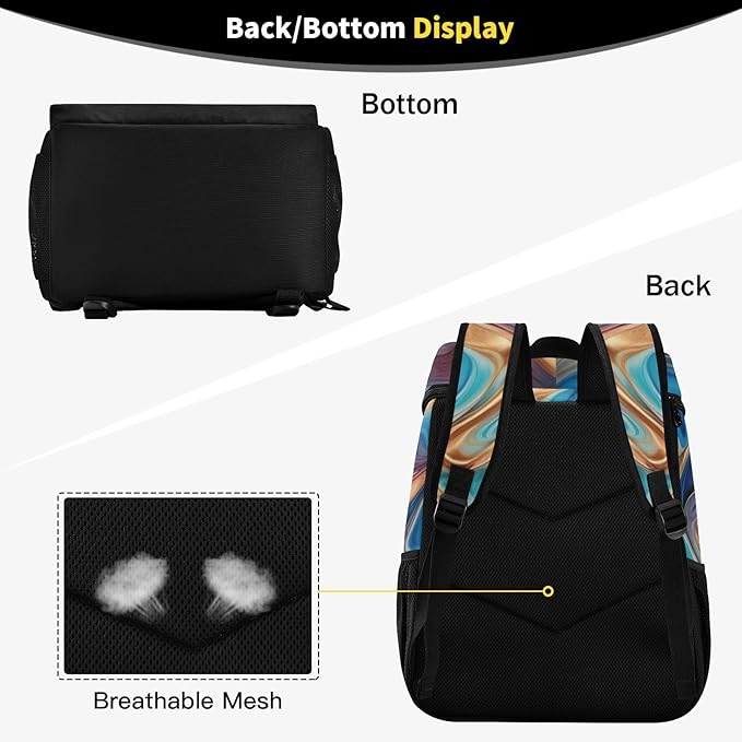 YETTASBIN Leakproof 36 Cans Cooler Backpack for Men Women - Marble Insulated Backpack Cooler Large Capacity Waterproof Lunch Bag for Hiking, Camping, Beach, Fishing, Work