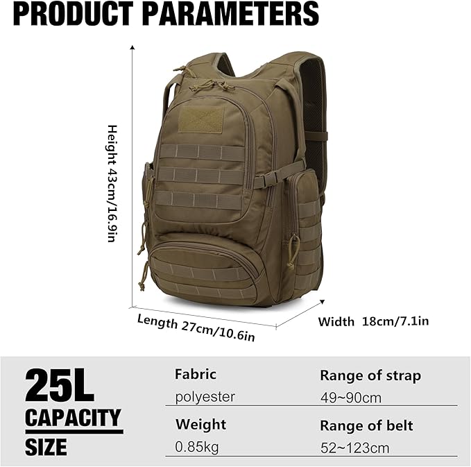 Mardingtop 25L Tactical Backpacks Molle Hiking daypacks for Camping Hiking Military Traveling Motorcycle