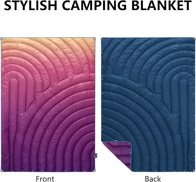Puffy Lightweight Packable Blanket - Camping, Travel, Stadium, Hiking, Picnics