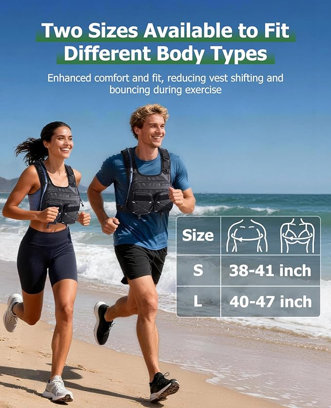 NOOLA Running Vest with 2L Water Bladder, Reflective Hydration Backpack for Men Women, Lightweight Chest Pack with Phone Pocket Adjustable Running Backpack for Marathon Fishing Cycling Hiking