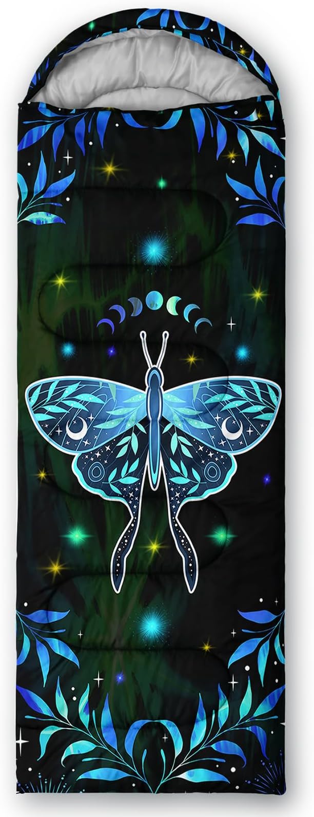 AILONEN Kawaii Puppy Sleeping Bag for Kids Boys Girls,Warm and Cool Weather,Lightweight,Waterproof Backpacking,Cartoon Cute Dog & Duck Animal Themed Blue Sleeping Bag for Camping