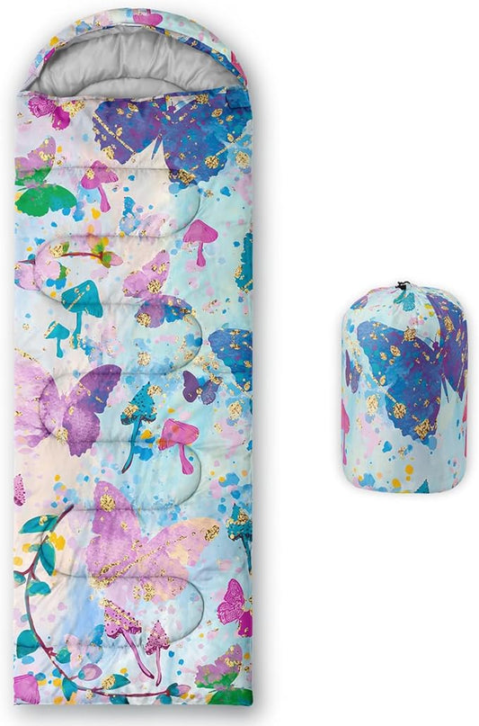 Sleeping Bags for Adults and Kids Backpacking Camping Sleeping Bags for Girls and Boys Lightweight Waterproof Cold/Warm Sleeping Bag for Season Camping Essentials Outdoor Travel with Compression Bags