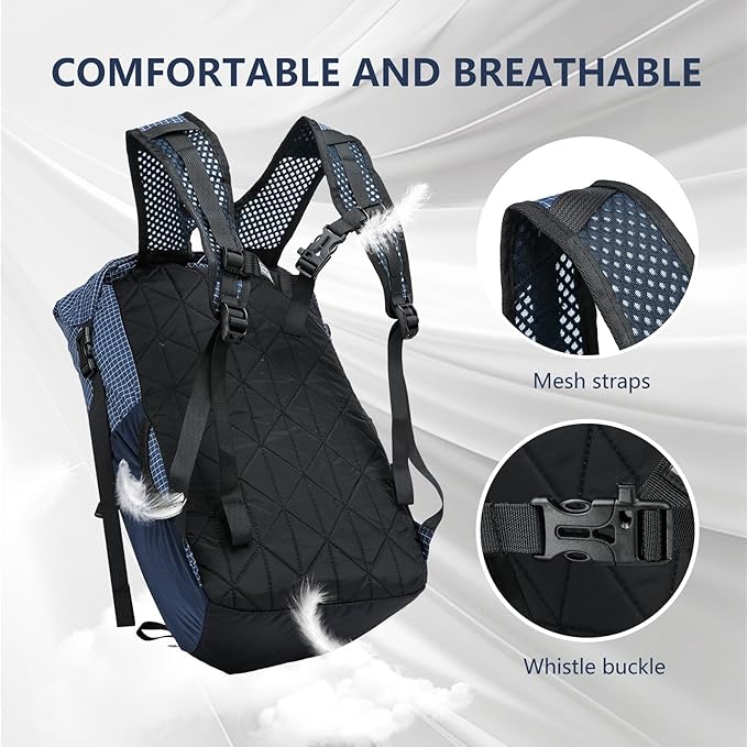 20l Hiking Backpack For Women&Men, Water Resistant Daypack Backpacks, Foldable & Packable Hiking Backpack, Lightweight Small Daypack For Travel Camping (Blue)