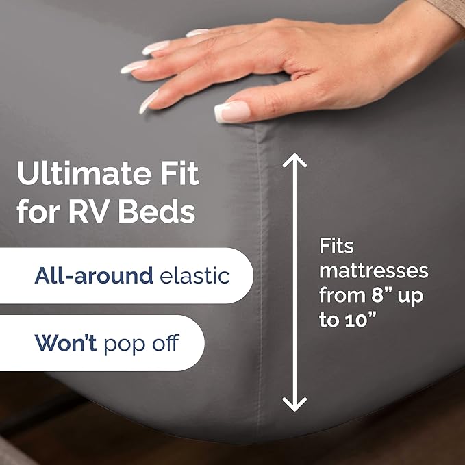 Short Queen Size 4 Piece Sheet Set - RV Short Queen, Soft, Breathable & Cooling Bed Sheets Set w/ Deep Pockets - Hotel Luxury Bedding for Women, Men, Kids, Teens, Boys & Girls - Oeko-Tex - Dark Grey
