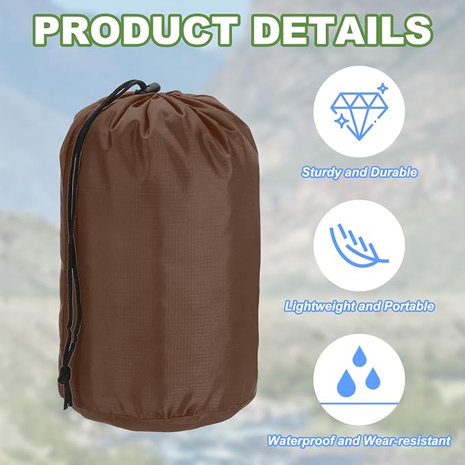 PATIKIL Stuff Sack, Waterproof Outdoor Storage Sack Portable Drawstring Dust Flap Bag for Hiking Backpacking