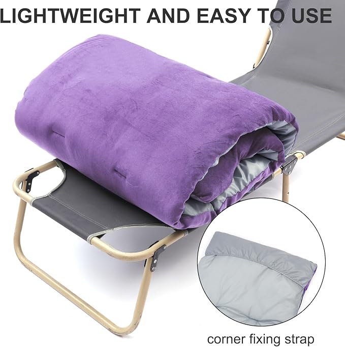 Folding Camping Cot Pad - Portable & Comfortable Outdoor Sleeping Mat with Elastic Strap, Lightweight Waterproof Bottom Mattress Pad