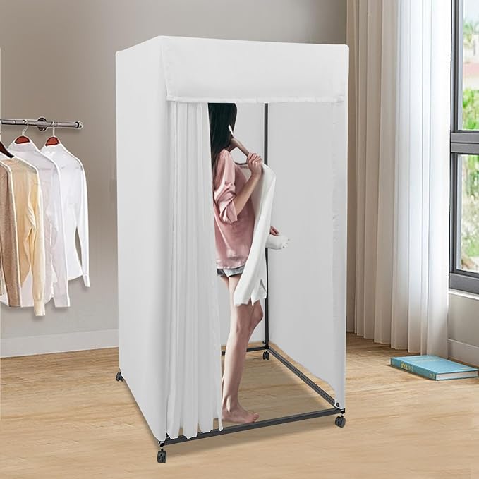 Clothing Store Fitting Room, Dressing Room, Removable Portable Changing Room Tent, Fitting Room for Boutique, Privacy Dressing Room for Indoor Outdoor House Office Shopping Mall (Rectangular-White-B)