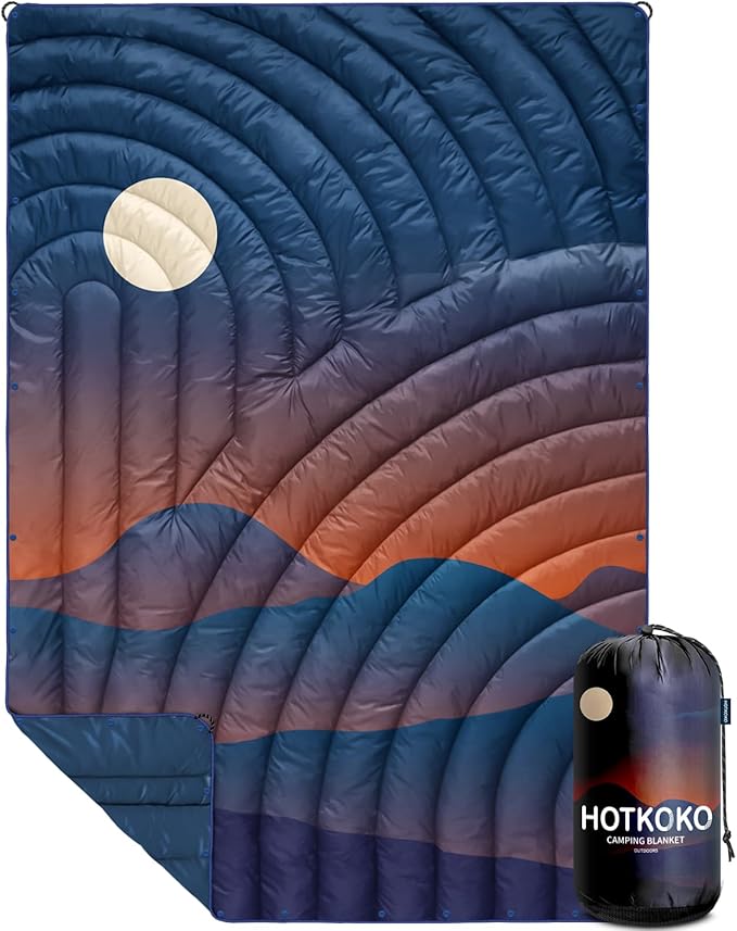 Camping Blanket,Lightweight Down Alternative Puffy Blanket Packable Outdoor Blanket for Camping,Traveling, Stadium, Hiking, Picnics