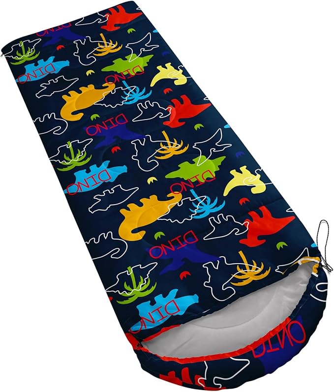 AILONEN Boys Sleeping Bag for Camping,Nautical Anchor,Lightweight & Waterproof,3 Season Warm & Cool Weather,Navy Blue Sleeping Bags for Kids Men Travelling,Outdoors