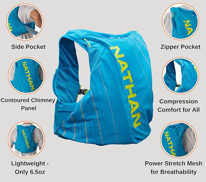 Nathan Pinnacle Race Vest 12L Hydration Pack, 1.6L Water Bladder, Running Vest, Water-Resistant Pockets, Lightweight & Moisture Wicking