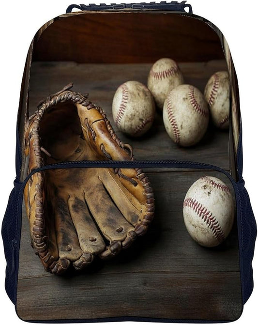 Daypack Backpack Polyester Multipurpose Anti-Theft Retro Baseball Shoulder Bag Big Capacity Gym Outdoor Hiking Backpack With Smooth Zippers