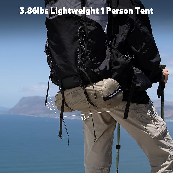 Naturehike Giling 1/2 Person Backpacking Tent 4 Season Lightweight Tent for Hiking & Bikepacking Easy Setup 3000mm Waterproof Ultralight CampingTents for Outdoor Cycling