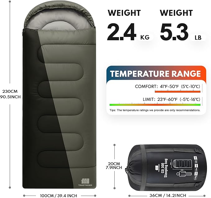 20°F XXL Sleeping Bags for Adults Cold Weather,Camping Sleeping Bag with Compression Sack for Winter Hiking, Hunting,Traveling