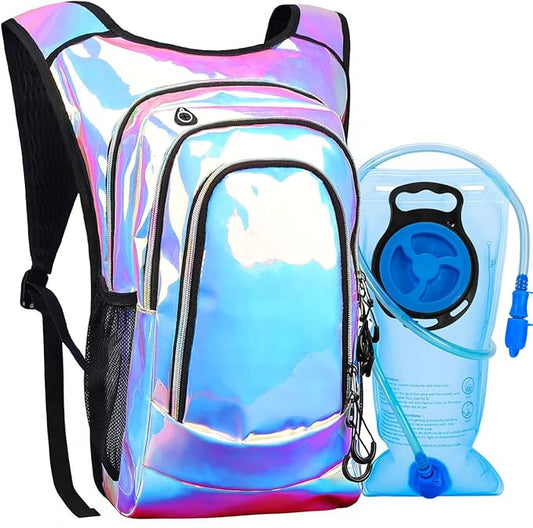 Hydration Backpack, Festival Rave Hydration Pack, Water Backpack with 2L Hydration Bladder, Rave Backpack Hydration Pack Hydropack Hydro for Hiking, Biking, Festivals, Raves