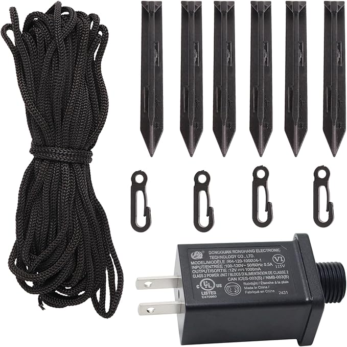 Holiday Inflatable Replacement Accessories Including Plastic Stakes Tether Hook and 1A Transformer Replacement Yard Inflatable Accessories Holiday Inflatable Decorations for Garden and Home Lawn