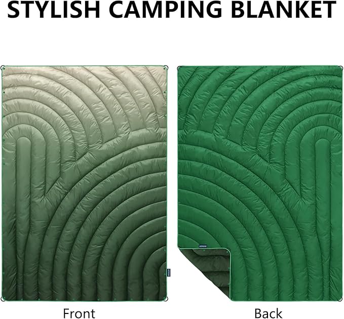 Camping Blanket - Puffy, Lightweight, Packable Outdoor Blanket for Traveling, Stadium, Hiking, Picnics