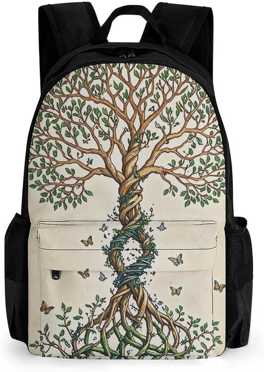 Supdreamc Rucksack Anti-Theft Multipurpose Large Capacity Carry On Bag, Dna Tree Of Life Travel Hiking Bag Day Pack With Side Pockets