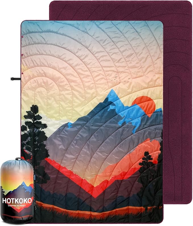 Waterproof Stadium Blanket,Fleece Camping Blanket Soft Warm Wearable Camp Blanket for Outdoor Camping, Picnic, Stadium, Sports, Beach, Car