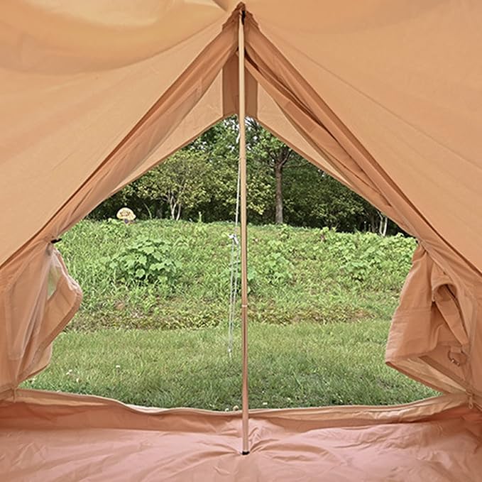 GeRRiT Outdoor Camping Tent, 4 Season Canvas Yurt Tent, Easy Set Up for Camp Backpacking Hiking Outdoor, Cotton Bell Tent for Winter Camping Hello