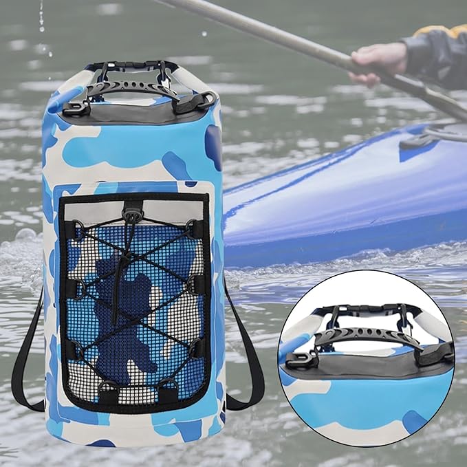Yiju Waterproof Dry Bag Backpack Durability Lightweight Multifunctional Storage Bag for Travel Boating Camping Hiking, Blue
