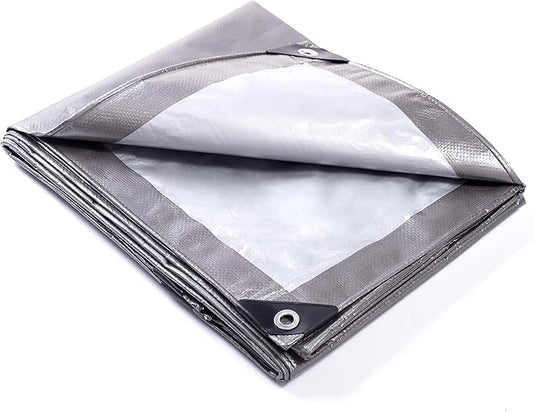 GUARD SHIELD Tarp 12x20 Feet Waterproof Grey/Silver Tarps 8Mil Multi Purpose UV Resistant Cover for Outdoor,Camping,Tent,Boats