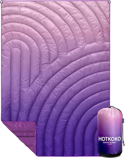 Camping Blanket - Puffy, Lightweight, Packable Outdoor Blanket for Traveling, Stadium, Hiking, Picnics