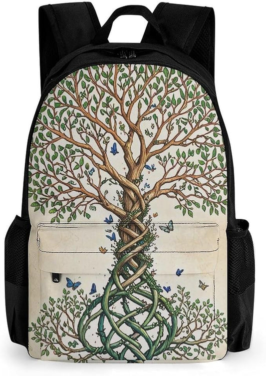Supdreamc Backpack Anti-Theft Multipurpose Large Capacity Carry On Bag, Dna Tree Of Life Camping Outdoor Backpack With Side Pockets