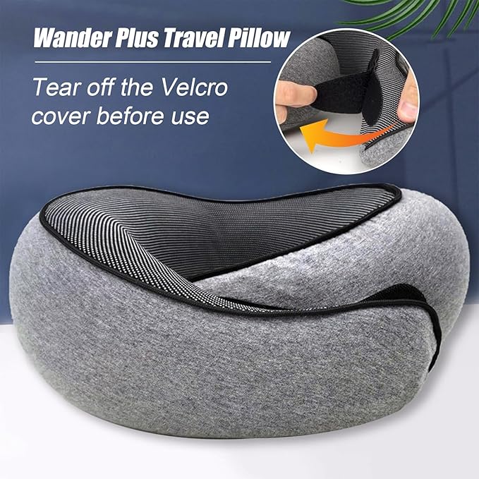 2025 New Neck Travel Pillow | Memory Foam Neck Pillow for Comfort on Airplane | Compact and Ergonomic Design for Travel, Car Rides, Offices,and Home Use | Ideal for Adults and Kids(Dark Grey)