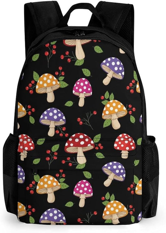 Outdoor Backpack Gym Bag Mushrooms Outdoor Activities with Big Capacity Daypack, College Bookbag