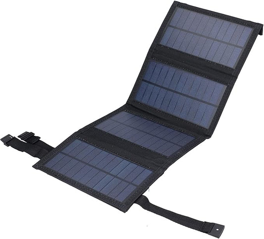 Backpack 20W USB Solar Panel - Foldable Portable Charger with Oxford Fabric, Intelligent Charging for Outdoor Devices (Black)