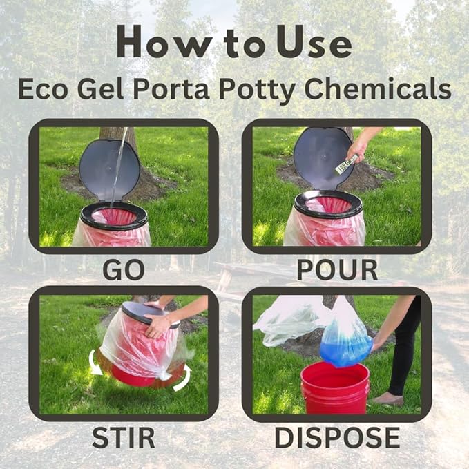 Emergency Zone Eco Gel Sanitation Set with Privacy Shelter | Hygienic Waste Disposal System for Camping, Hiking, Emergency Preparedness