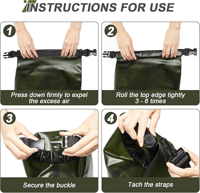 Dry Bags for Kayaking Waterproof, 5L/10L Dry Storage Bag, Roll Top Wet Bag for Swimming, Boating, Fishing,Camping & Beach