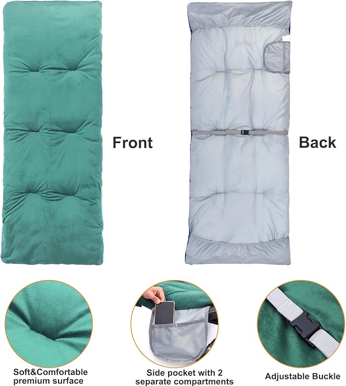 Folding Camping Cot Pad - Portable & Comfortable Outdoor Sleeping Mat with Elastic Strap, Lightweight Waterproof Bottom Mattress Pad
