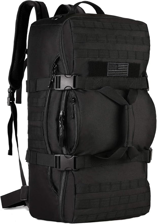 Protector Plus Tactical Travel Backpack 60L Military MOLLE Duffel Bag (Rain Cover & Patch Included)