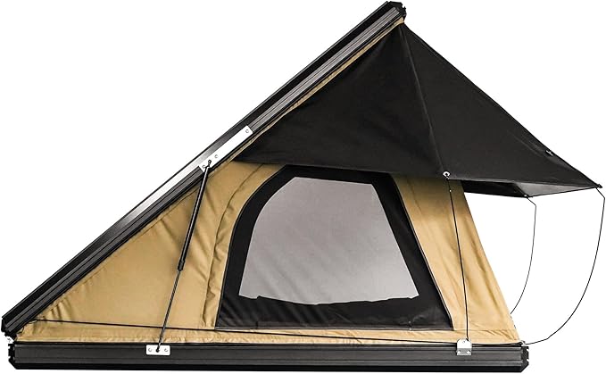 Rooftop Tent, Hardshell Roof Top for 2-4 Person, with Aluminum Telescopic Ladder, LED Strip Light