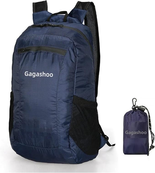 Small Foldable Hiking Daypack Packble Skin Casual Backpack Camping Cycling Travel Outdoor Day Bags Useful (Dark Blue)