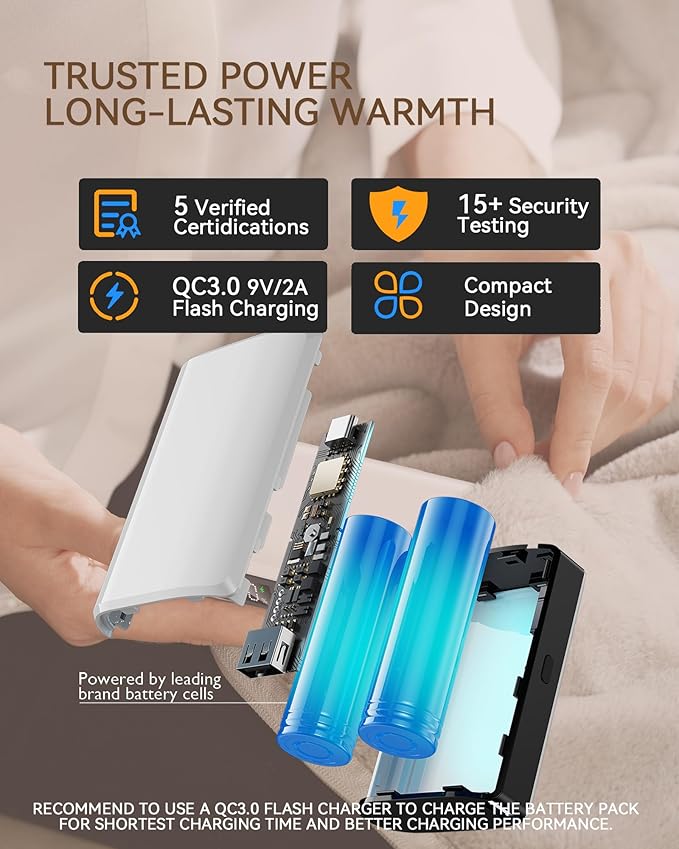 Heated Blanket Battery Operated,with Battery Pack,Cordless USB Heated Shawl,Outdoor Portable Electric Blanket,USB Heated Throw 3 Heating Levels,Softnees Heating Blanket for neeck and Shoulder