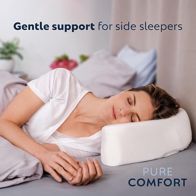 – Side Sleeping Pillow, Height Adjustable, Ear Pain Relief, CPAP Pillow, Wrinkle Prevention, TMJ - Advanced Memory Foam with Soft Cover (Standard)