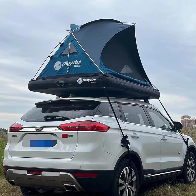 UNISTRENGH 2 Person Inflatable Car Rooftop Tent Easy Set-up Large Outdoor Glamping Camping Tent for SUV,Truck and Universal Auto Self-Driving Touring