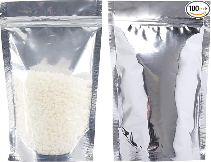 100 Pack Mylar Bags for 6x9 Stand Up Food Storage and Resealable Bags for Small Business Packaging Supplies Great for Party Favor Food Storage Bags