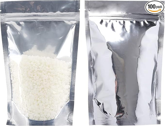 100 Pack Mylar Bags for 6x9 Stand Up Food Storage and Resealable Bags for Small Business Packaging Supplies Great for Party Favor Food Storage Bags