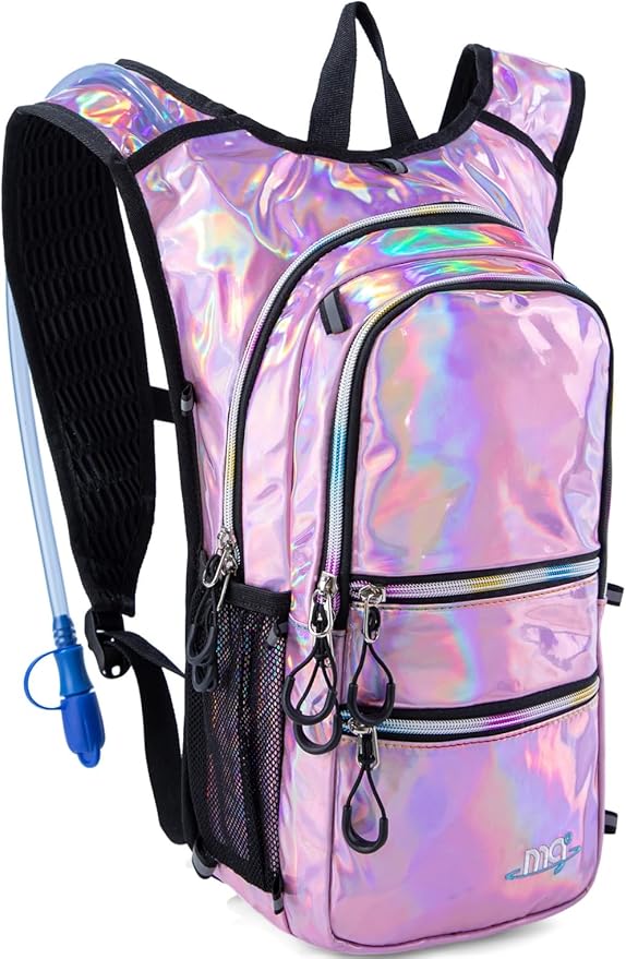 Hydration Backpack Pack with Cool Lights, 2L Water Bladder, Lightweight Bag for Running, Hiking, Bike, Climbing, Music Festival Essential, and Rave