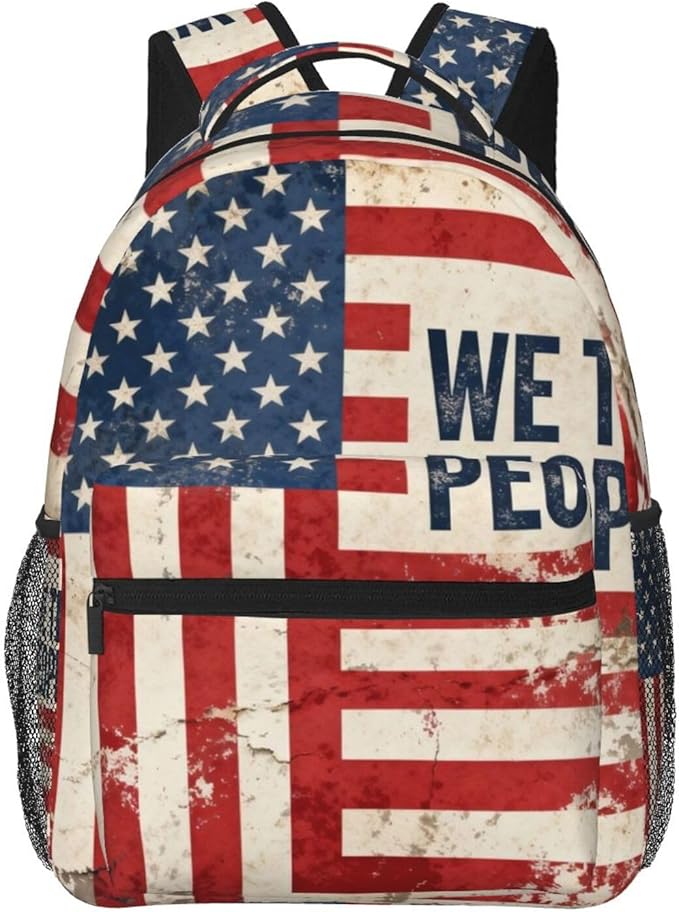 Shoulder Book Bags Polyester Multipurpose Anti-Theft USA 250th Anniversary Patriotic Independence Celebration Art Carry On Bag Large Capacity Travel Hiking Camping Rucksack
